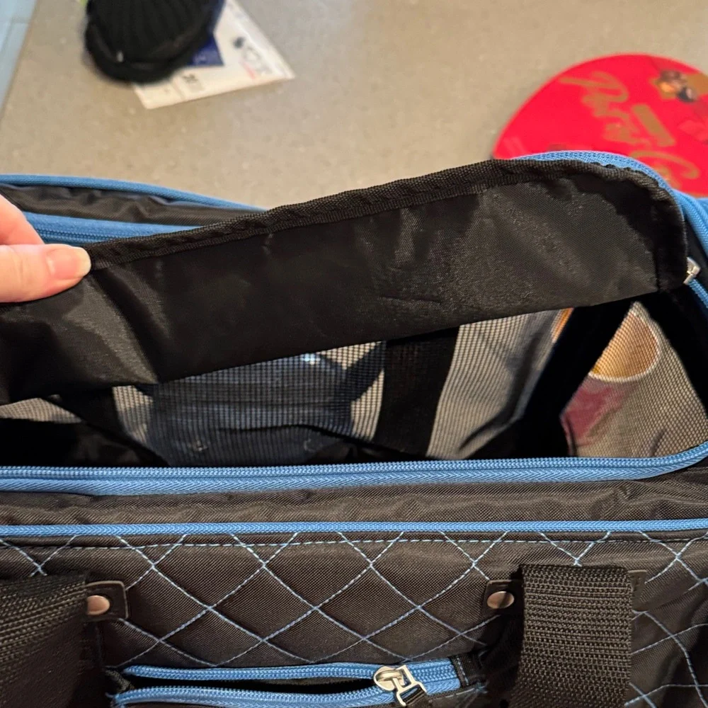 Blue and Black Pet Carrier
